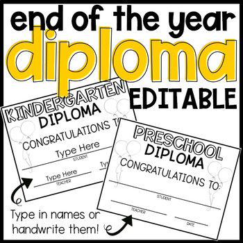 Preview of Graduation Diploma - EDITABLE