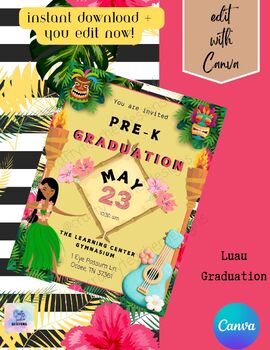 Preview of EDITABLE | Graduation | Luau | Poster | Social Media
