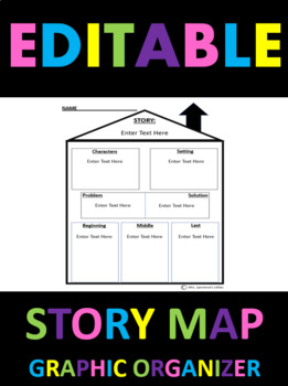 Preview of EDITABLE - Graphic Organizer - Story Map - Beginning, Middle, End