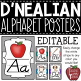 EDITABLE Gray Alphabet Posters