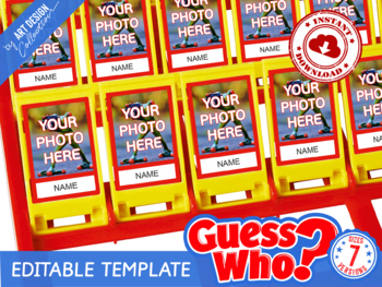 Preview of EDITABLE Guess Who? Custom Template Insert Cards • Montessori cards • Party Game