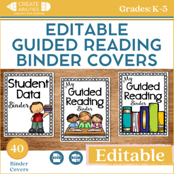 Preview of EDITABLE Guided Reading Binder Covers and Templates