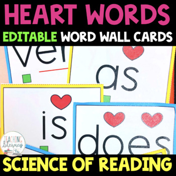 Preview of EDITABLE | HEART WORDS | SIGHT WORDS | Science of Reading