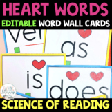 EDITABLE | HEART WORDS | SIGHT WORDS | Science of Reading
