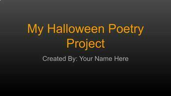 Preview of EDITABLE Halloween Poetry Project *Digital/Print/Google Slides