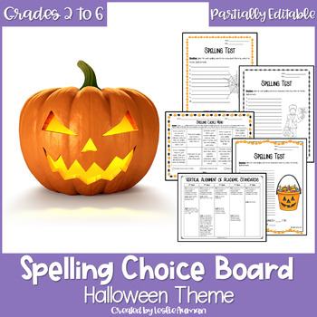 Preview of EDITABLE Halloween Spelling Choice Board