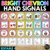 Bright Chevron Theme Hand Signals for the Classroom EDITAB