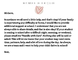 EDITABLE Handle with Care-Take Home Note Card|Back to School