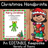 Christmas Handprint Poem Craft EDITABLE Parent Gift