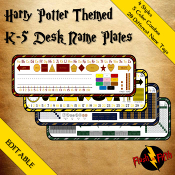 Preview of EDITABLE Harry Potter Desk Name Tags/ Desk Name Plates/ Desk Toppers