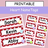 EDITABLE Heart Name Tags - Labels - Valentines Day Classro