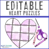 EDITABLE Heart Puzzle | Make a Valentine's Day Activity, C