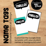 EDITABLE "Hello!" Name Tags (Vertical ID Card Size)