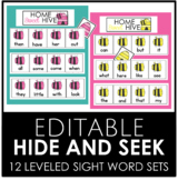 MAY EDITABLE Hide and Seek-12 Differentiated Sight Word Sets