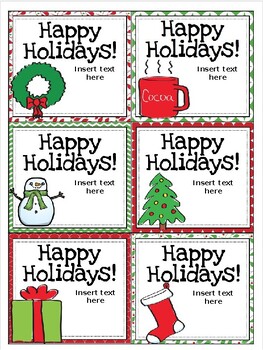 Editable Holiday Gift Tags by The Chalkboard Teacher | TPT
