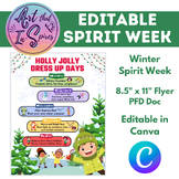 EDITABLE Holly Jolly Dress Up Days - Winter Spirit Week