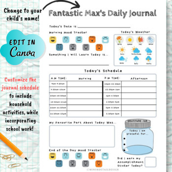 Preview of EDITABLE Homeschool Daily Schedule, Distance Learning Schedule, Home Daily Log