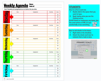 Preview of EDITABLE Homework Assignment Tracker/Agenda