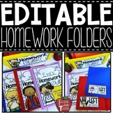 EDITABLE Homework Folder Covers, Labels, and Behavior Calendars