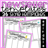 Distance Learning Newsletter and Homework Templates 84 Options
