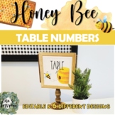 EDITABLE Honey BEE  Table Signs | Table Numbers | Labels C