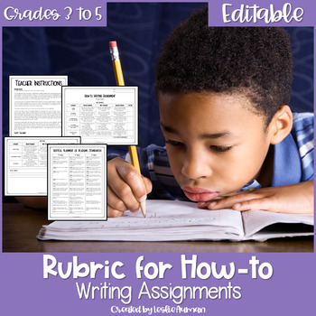 Preview of EDITABLE How-to Writing Rubric for Upper Elementary