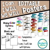 EDITABLE I Can I Will We Will Statement Templates Color an
