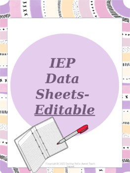 Preview of EDITABLE IEP Data Sheets- PreK SPED