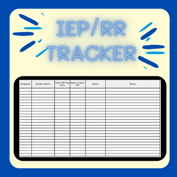Preview of EDITABLE IEP/RR Date Tracker FREEBIE