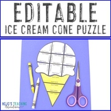 EDITABLE Ice Cream Cone Craft Template: Use for End of Sch