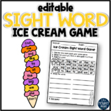 EDITABLE Ice Cream Sight Word Game