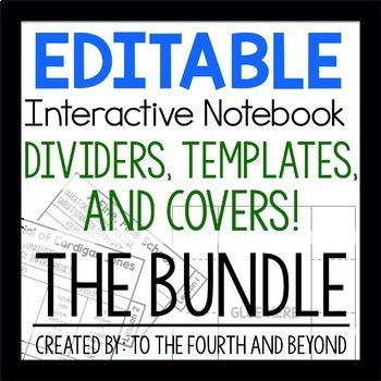Preview of EDITABLE Interactive Notebook BUNDLE: Dividers, Templates, and Covers