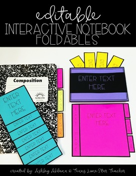 Preview of EDITABLE Interactive Notebook Foldables (for personal use only)