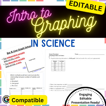 Preview of EDITABLE Intro to Graphing-High School- Slides and Activity- Biology- Science