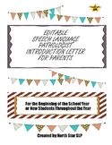 EDITABLE Introduction Letter to Parents for Speech Language Pathologists