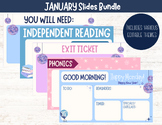 EDITABLE January Classroom Slides, PowerPoint, New Year Sl