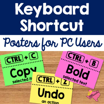 Preview of EDITABLE Keyboard Shortcut Posters for PC Users