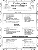 EDITABLE Kindergarten Progress Report for Parent Teacher C
