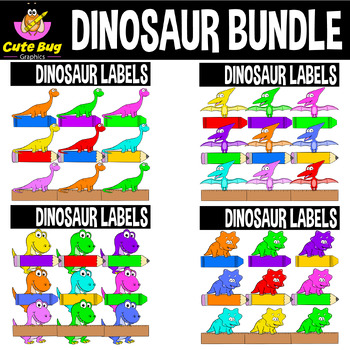 Preview of EDITABLE LABEL BUNDLE - Dinosaur Theme | Classroom Decor | Clipart