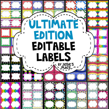 Preview of EDITABLE LABELS  ULTIMATE Edition  Bundle & Save! 180 labels & 6 FREE labels!
