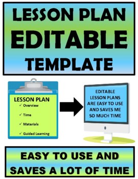 Preview of EDITABLE LESSON PLAN TEMPLATE FOR TEACHERS