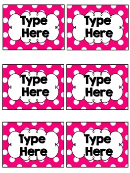 EDITABLE Labels {Black & White plus BRIGHTS} Polka Dots by KinderKids