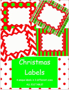 Preview of EDITABLE Labels - Christmas Pack