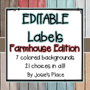 Preview of EDITABLE Labels Farmhouse Edition  