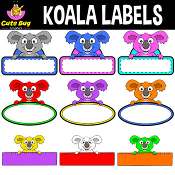 Preview of EDITABLE Labels / Name Tags - Koala Theme | Classroom Decor | Clipart