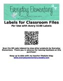 EDITABLE Labels for Elementary Classroom Files - Formatted