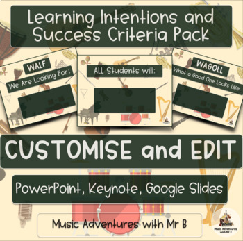 Preview of EDITABLE Learning Intentions | WALT WILF | PowerPoint | Google Slides | Keynote