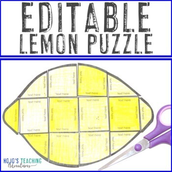 Preview of EDITABLE Lemon Craft Puzzle: Use as a Lemonade Stand or Decor Supplement