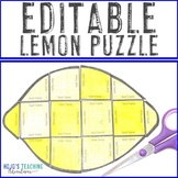 EDITABLE Lemon Craft Puzzle: Use as a Lemonade Stand or De