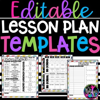Preview of EDITABLE Lesson Plan Template
